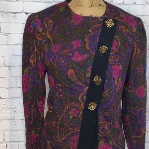 Vintage Floral Paisley print blouse size 10